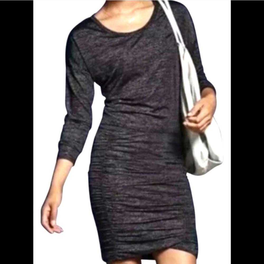 Athleta Avenues Ruched Bodycon Long Sleeve Dress